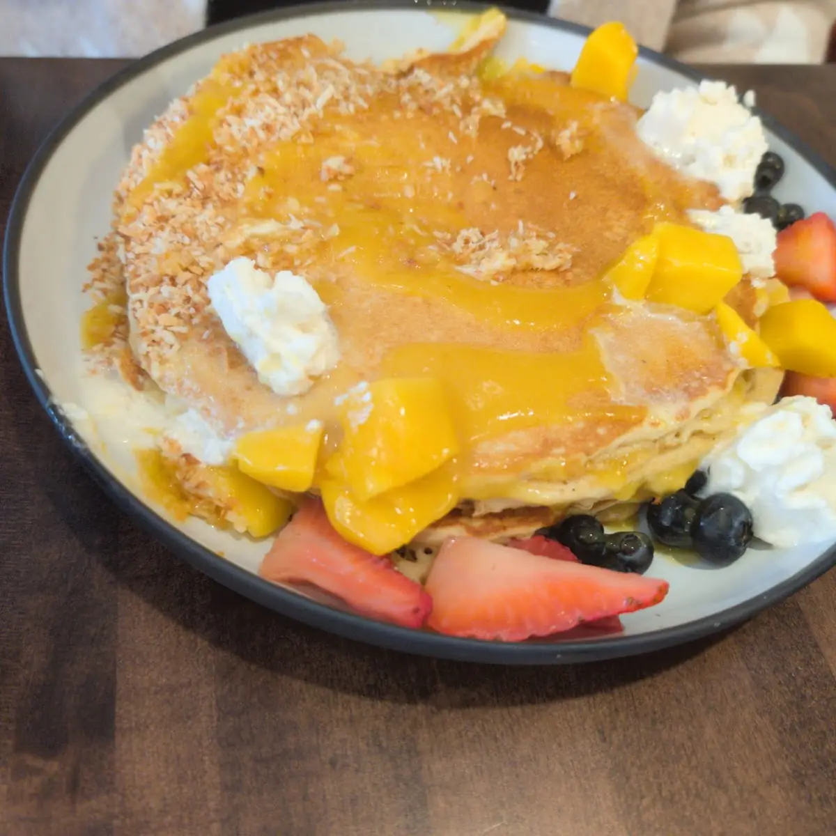 Toasted Coconut Pancake with Mango