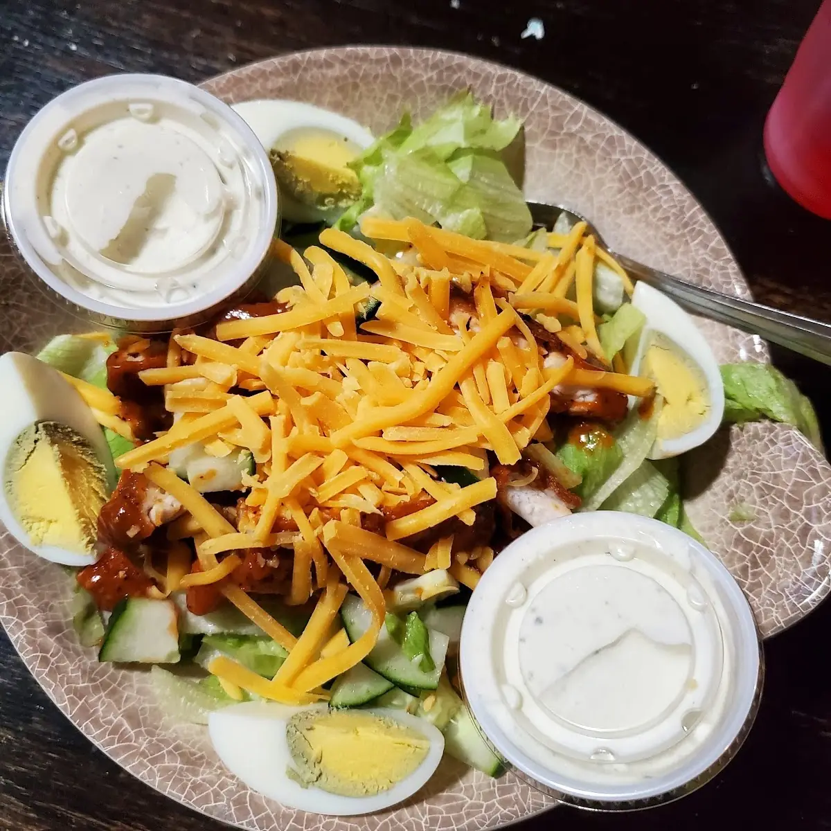 Chicken Salad with Hot BBQ Wing Sauce