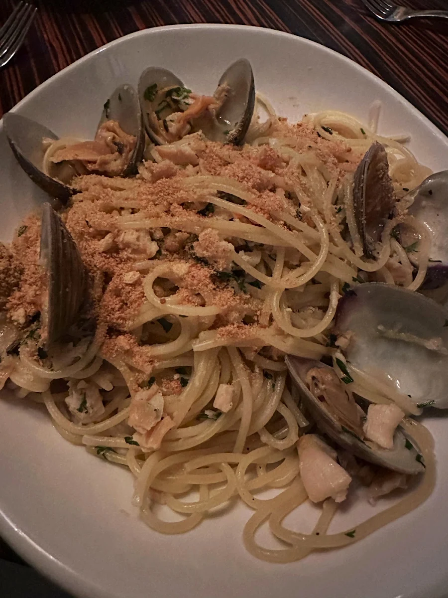 Clams over Spaghetti