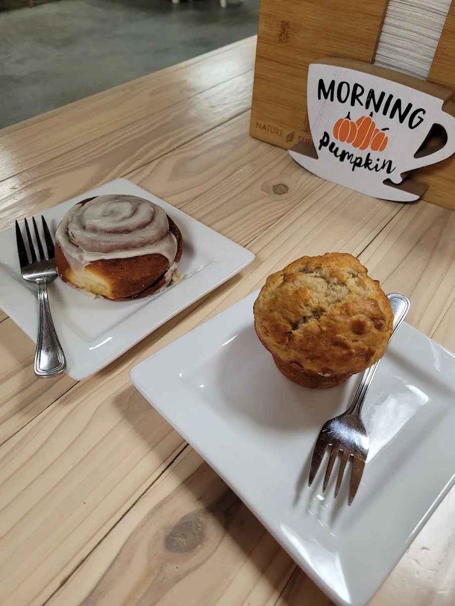 Cinnamon Roll and Banana Nut Muffin