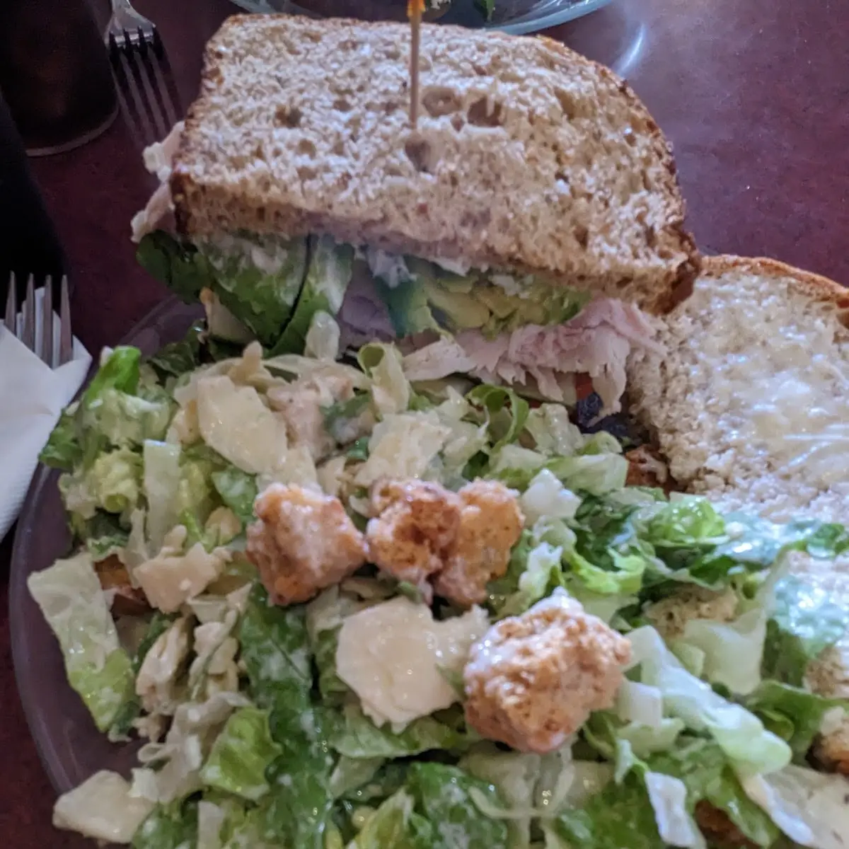 1 2 Turkey Sandwich Side Caesar Salad