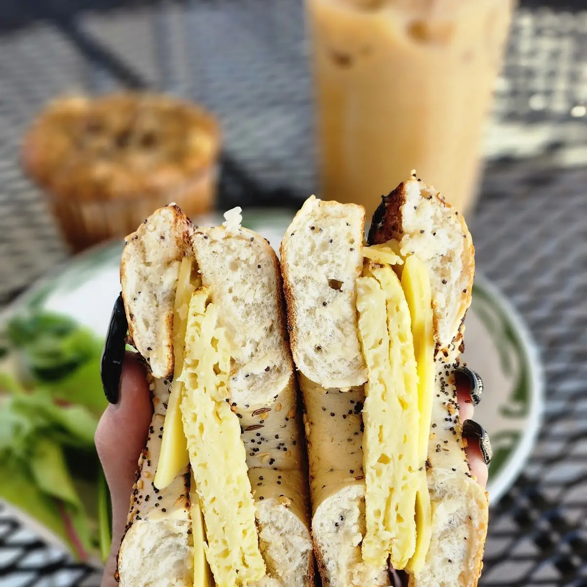 Vegan Egg and Cheese Bagel