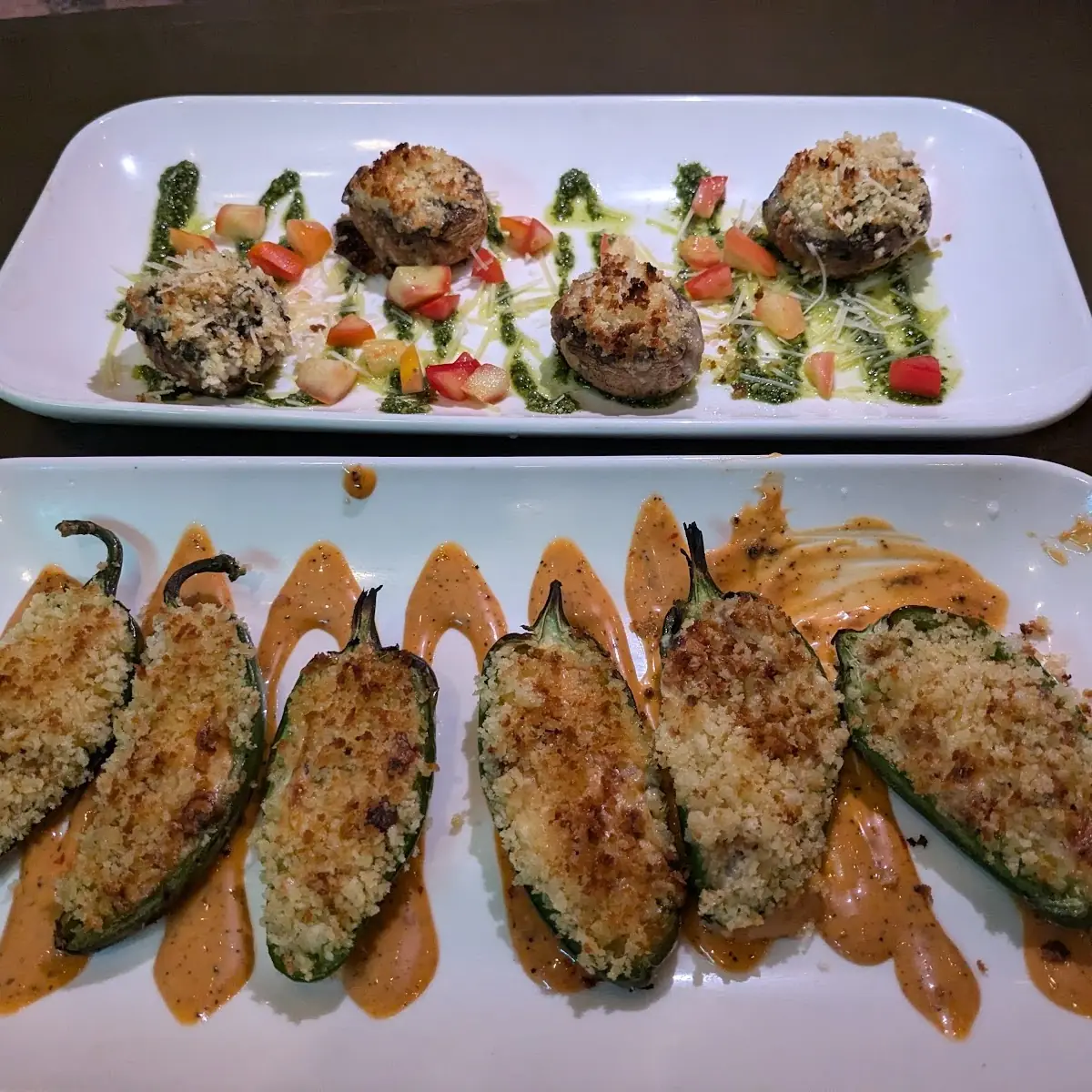 Stuffed Jalapenos and Stuffed Mushrooms