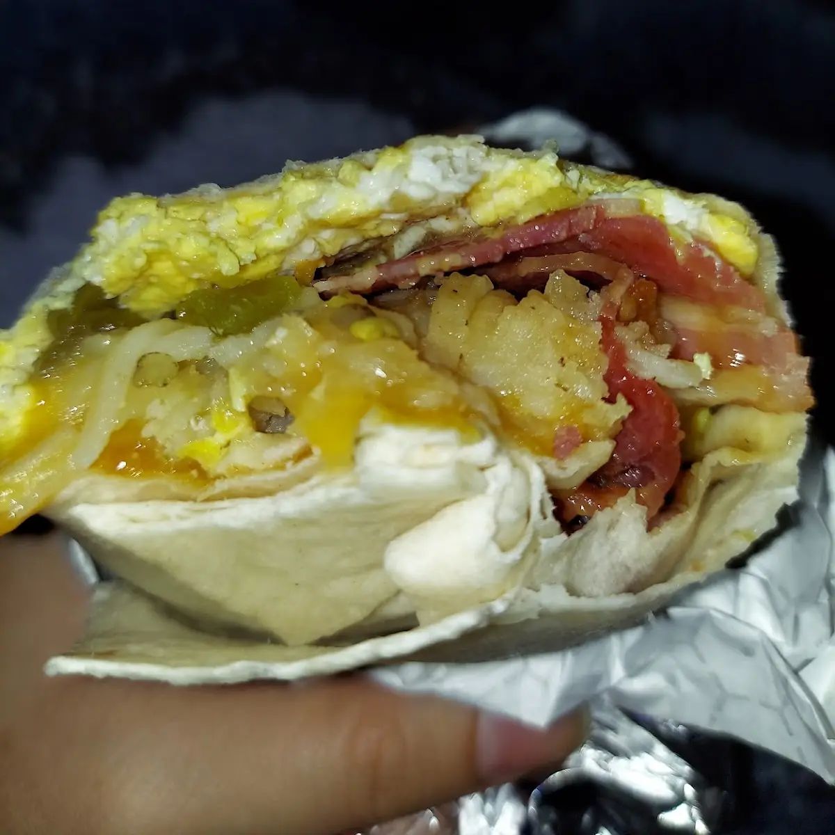 Green Chile Bacon Burrito