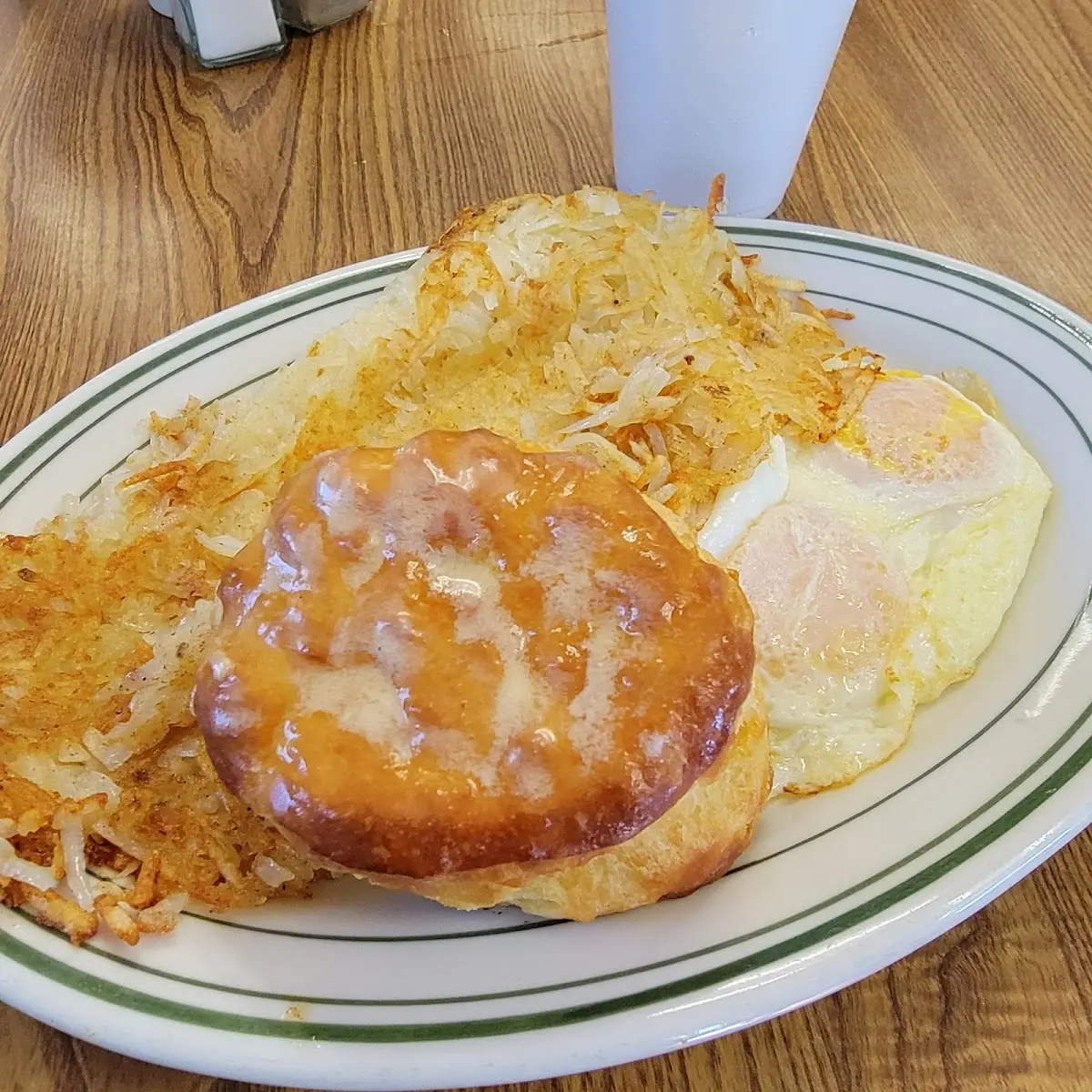 2 Eggs over Medium Hash Browns Biscuit