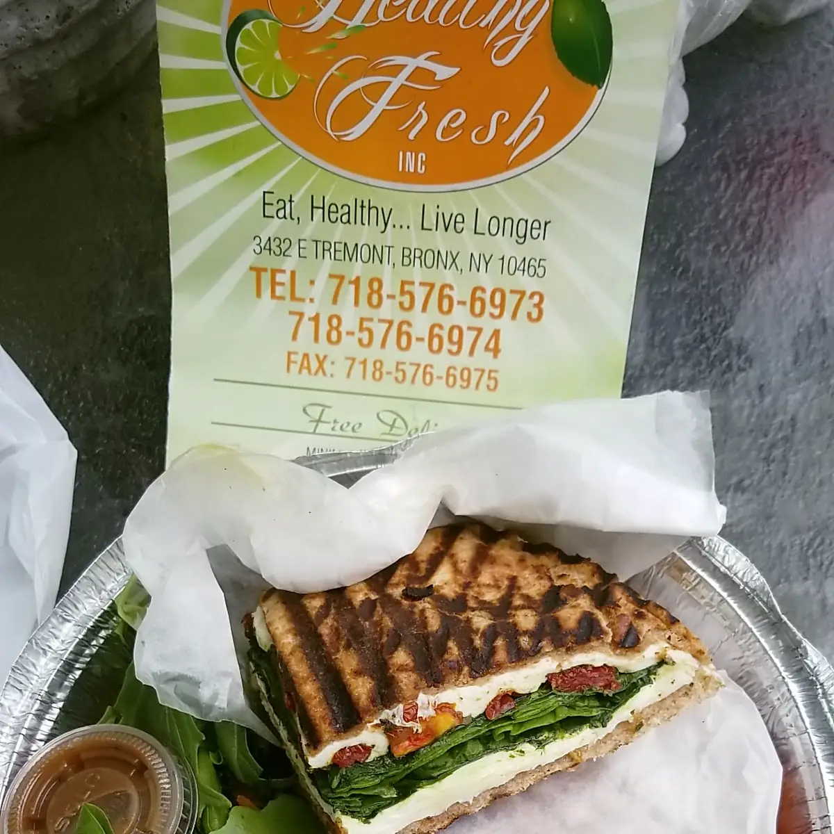 Toscan Panini with a Side Salad