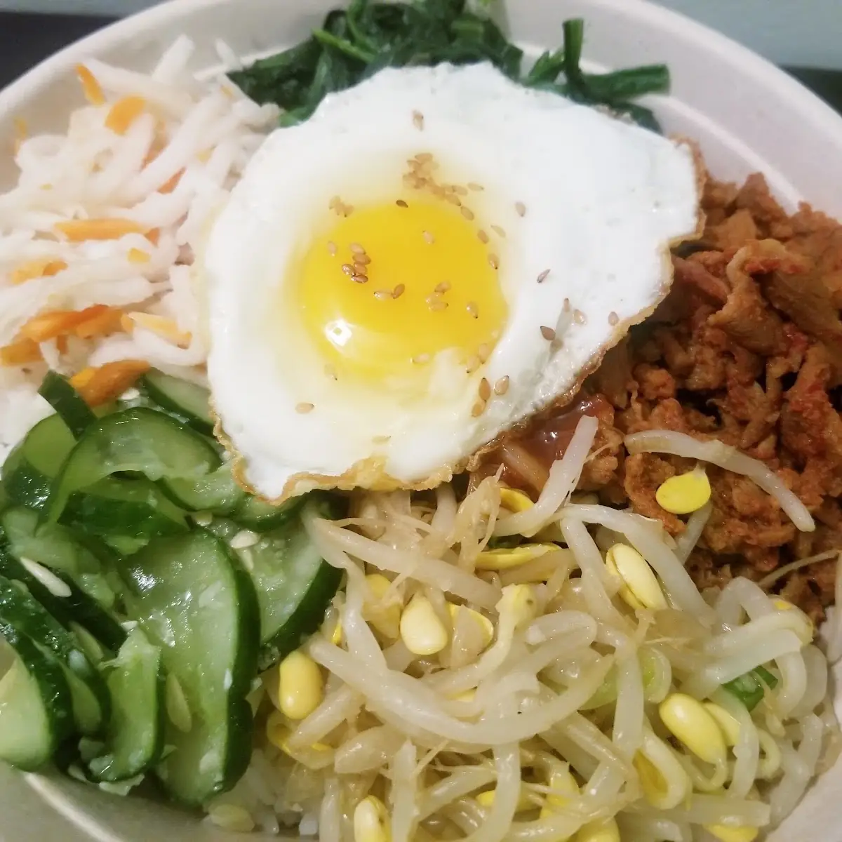 Spicy Pork Bibimbap Refried Egg
