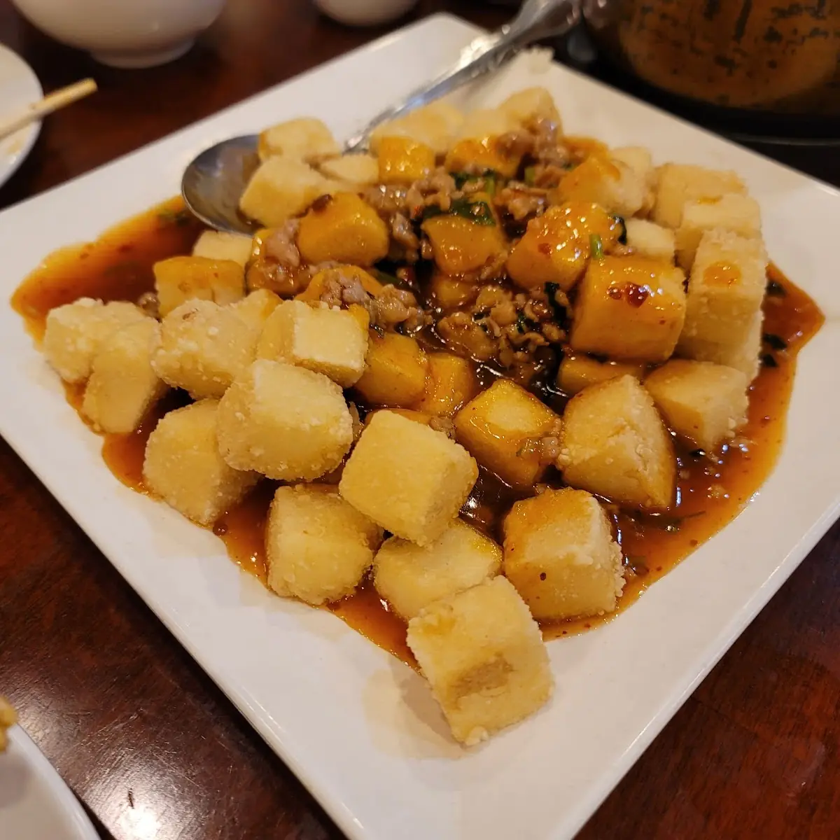Crispy Tofu with Mapo Tofu Sauce