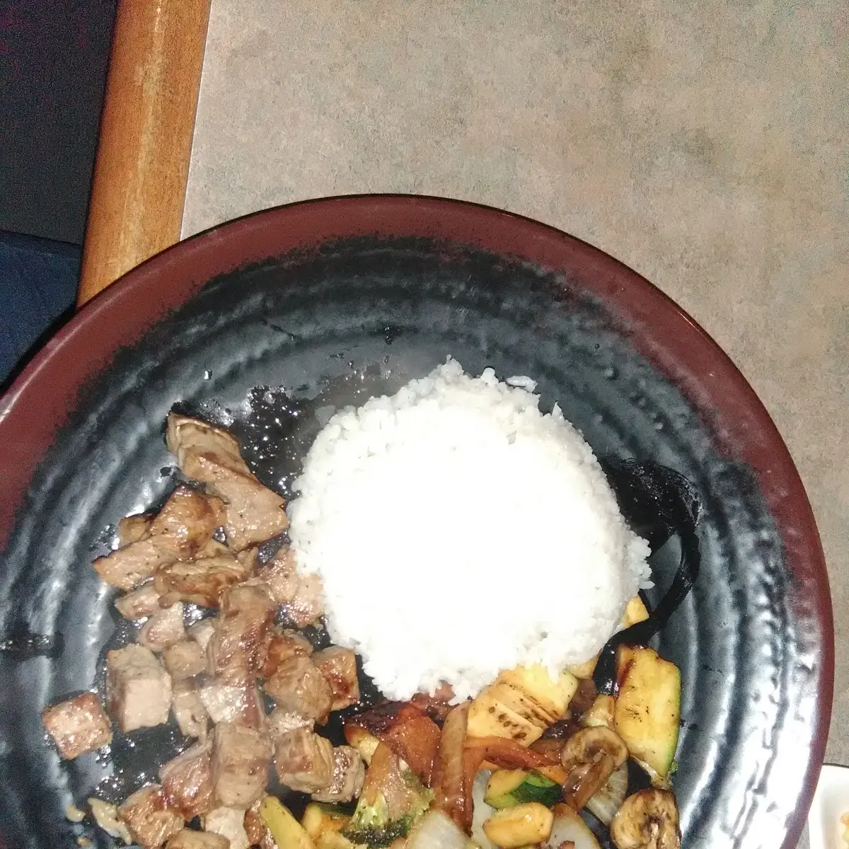 Teriyaki Steak with Steamed Rice