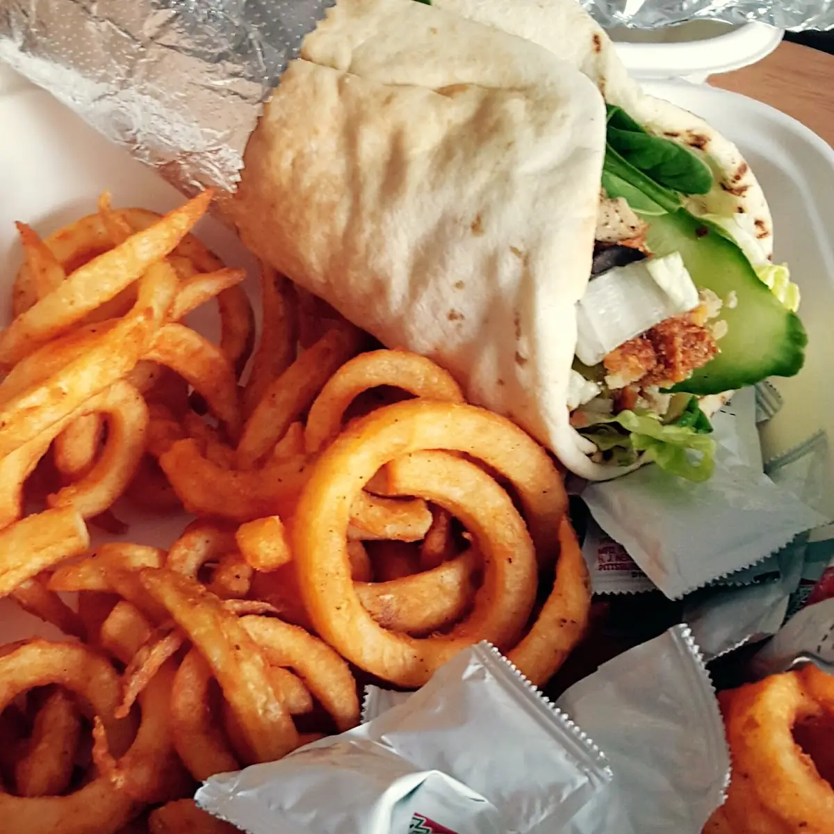 Combo Falafel and Chicken Wrap