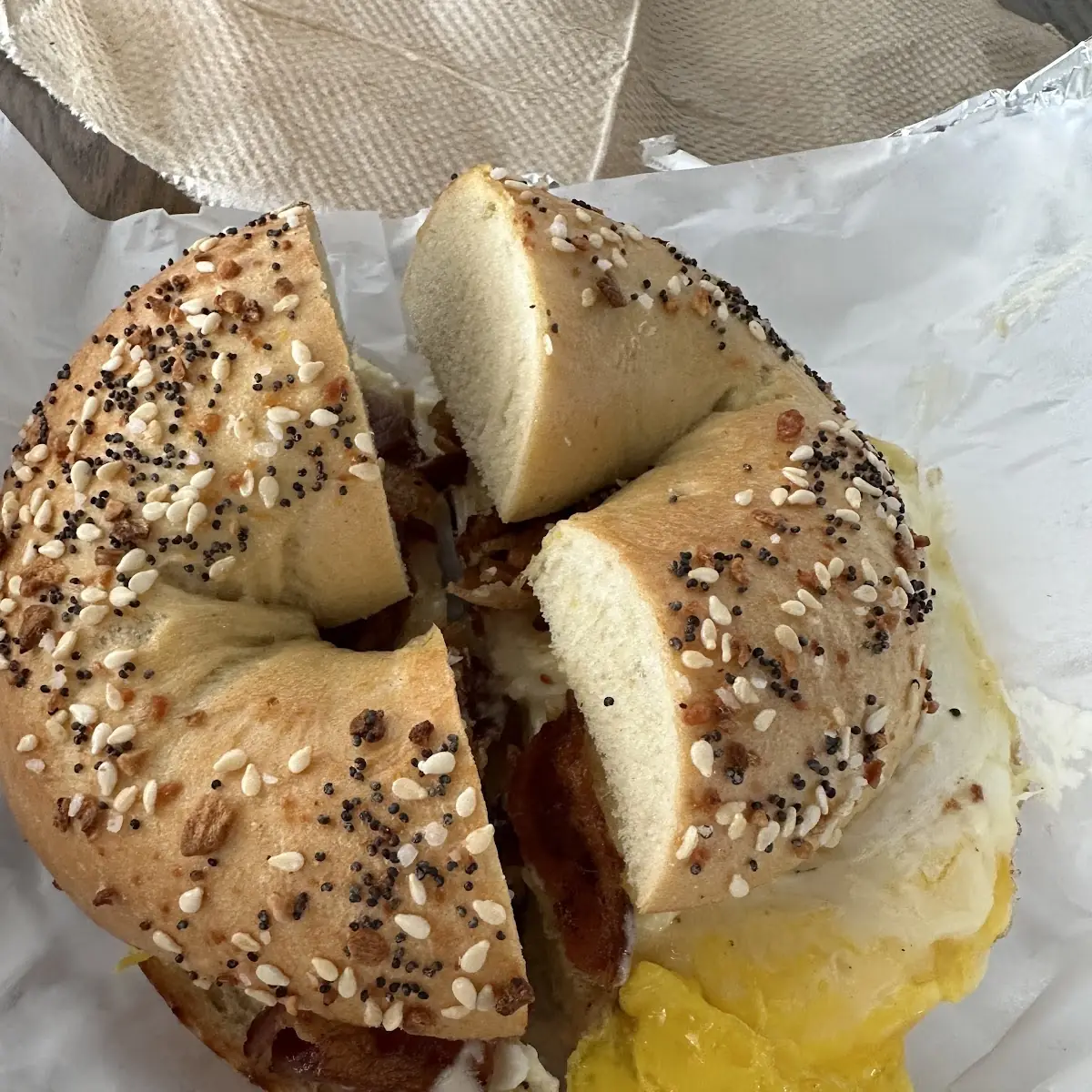 Bacon Egg and Cheese on Everything Bagel