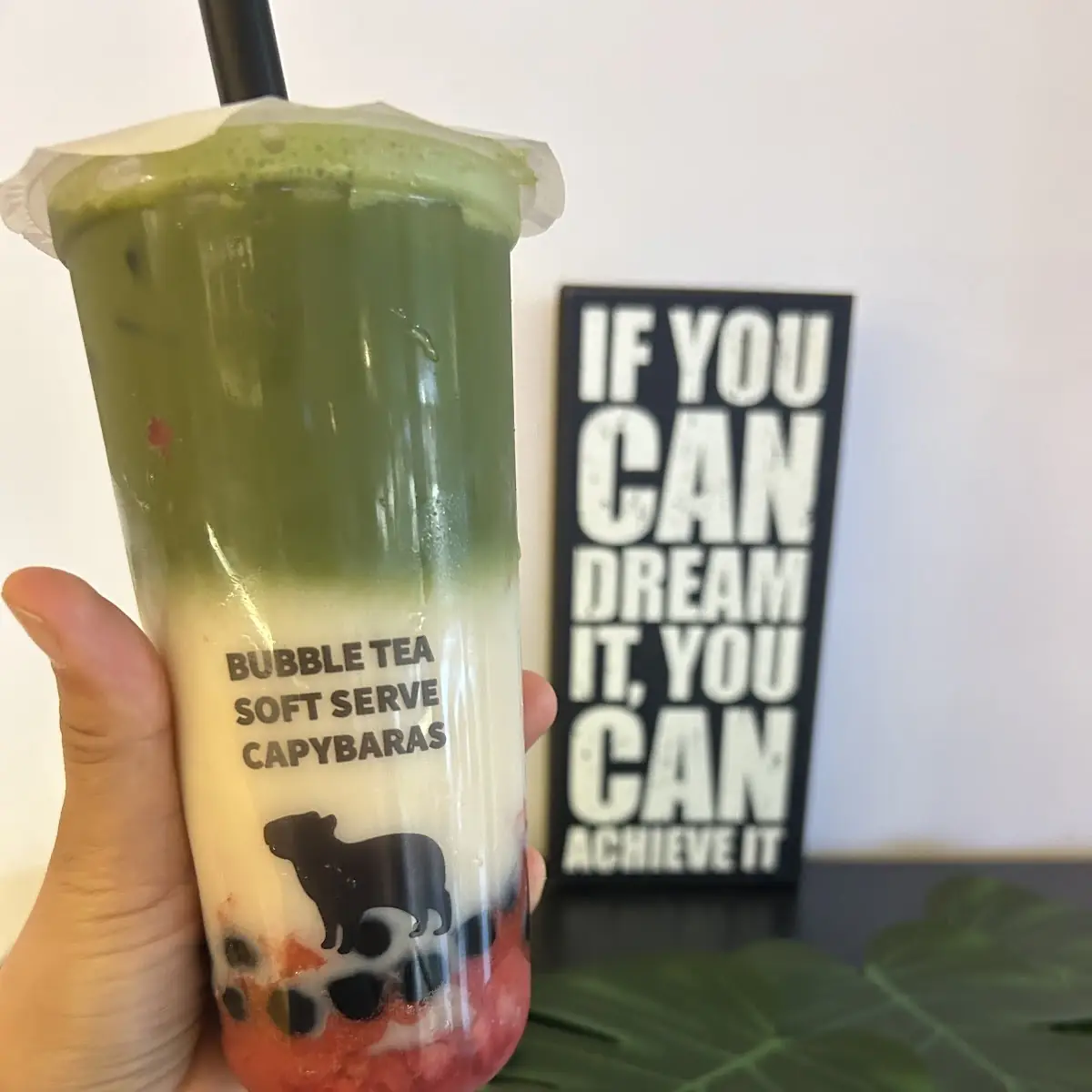 Iced Matcha Green Tea with Strawberry