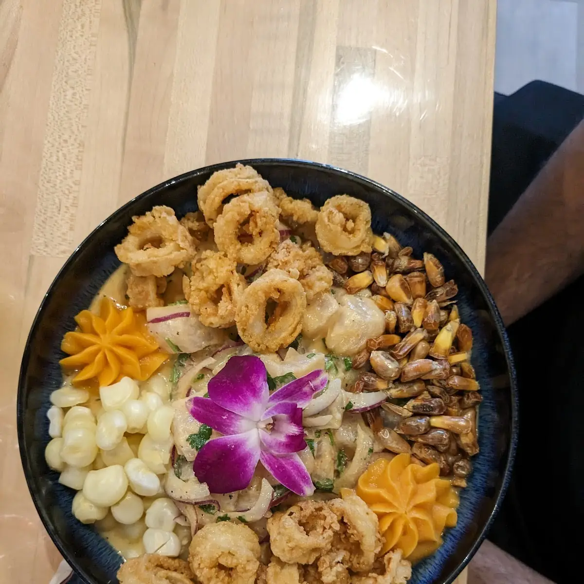 Peruvian Ceviche with Fried Calamari