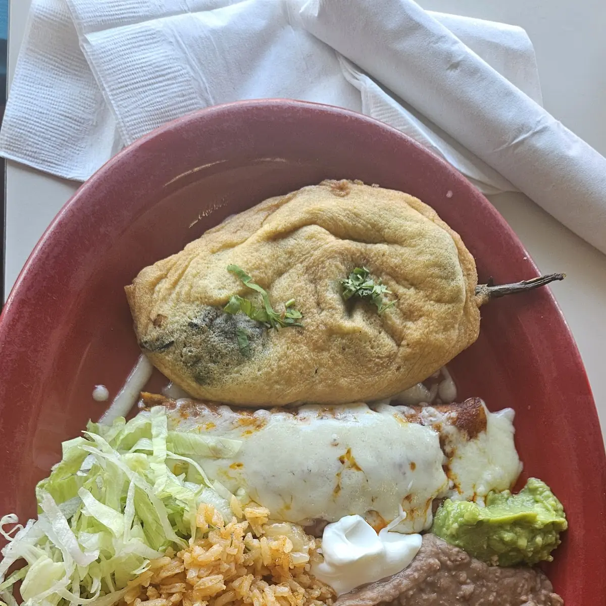 Chile Relleno & Cheese Enchilada