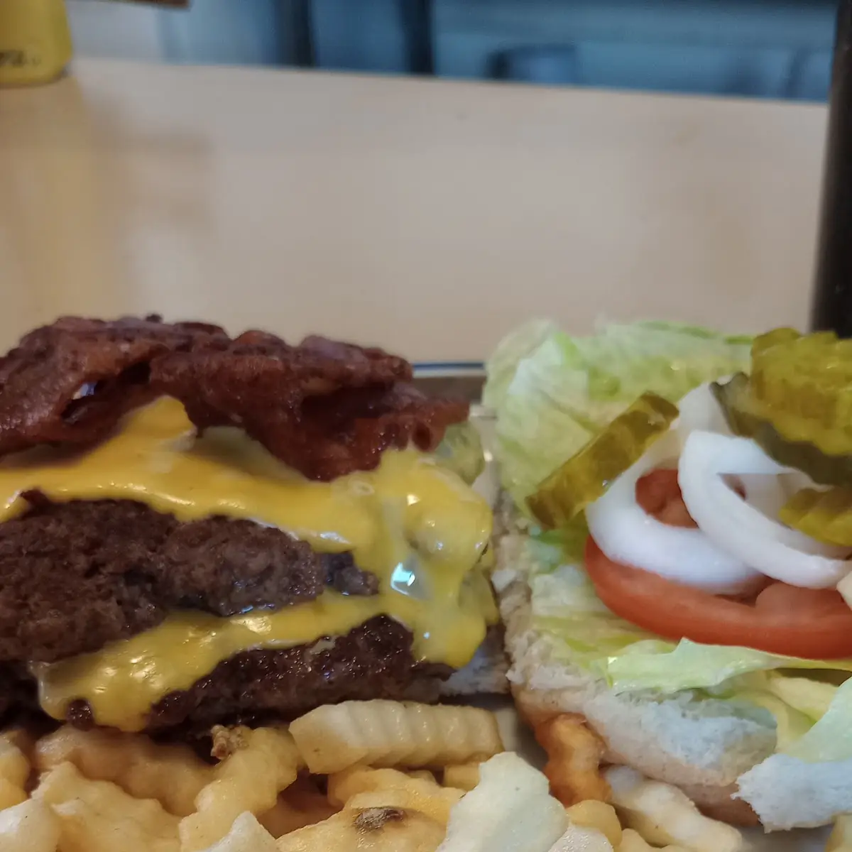 Bacon Cheeseburger and Fries