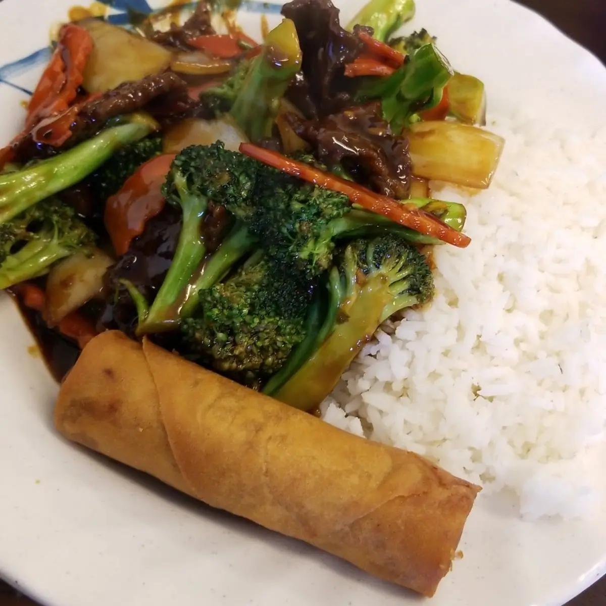 Beef Broccoli with White Rice Combo Plate