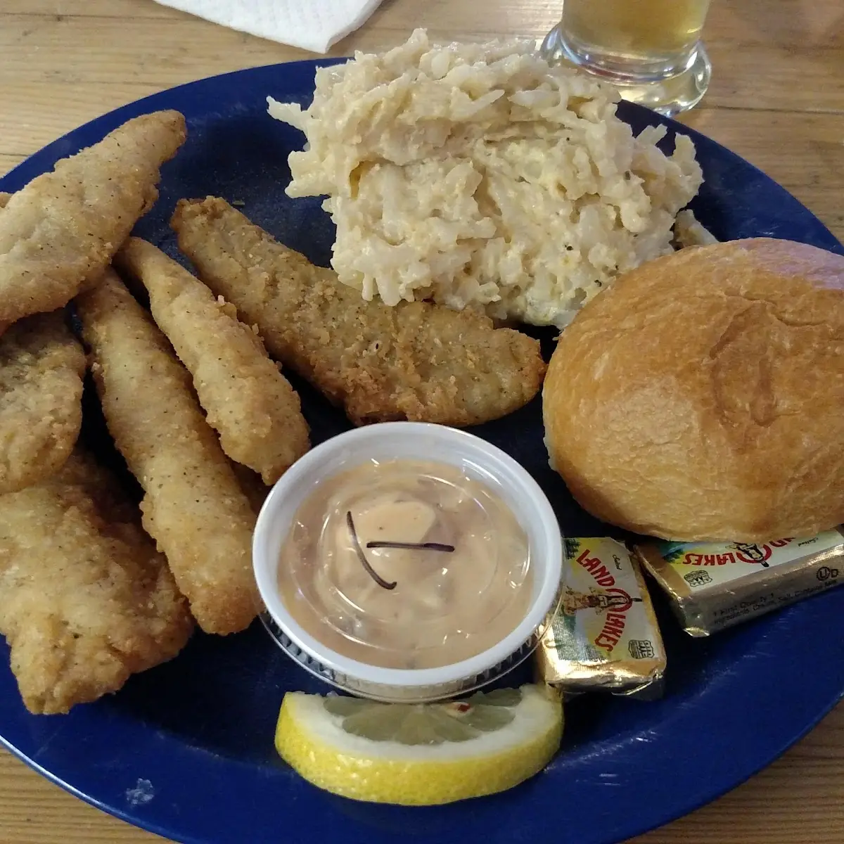 Fried Perch with Cheesy Potatoes