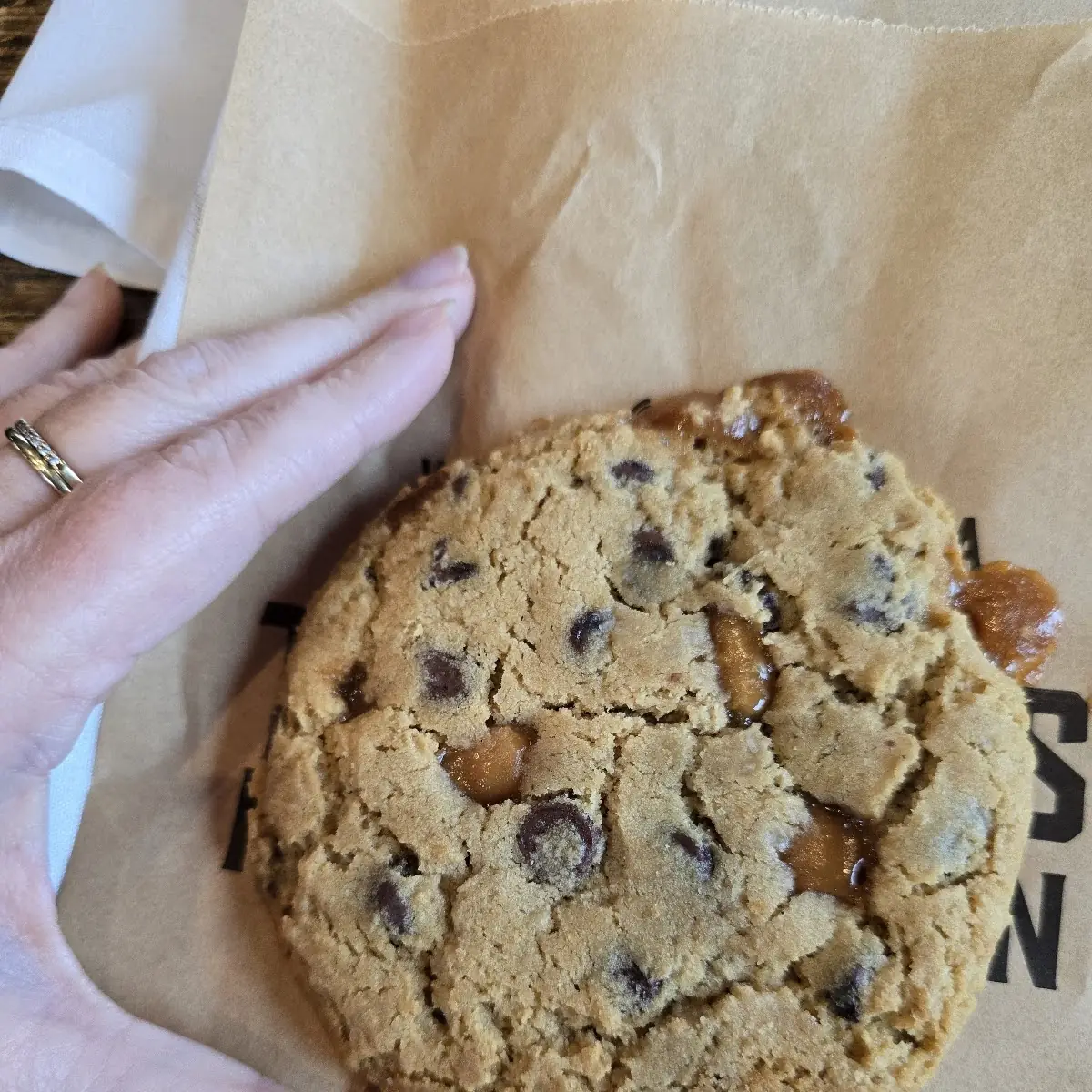 Salted Caramel Chocolate Chip Cookie