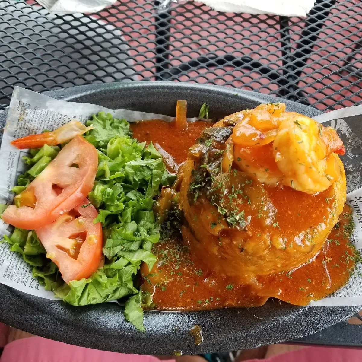 Stuffed Mofongo with Creole Sauce Shrimp