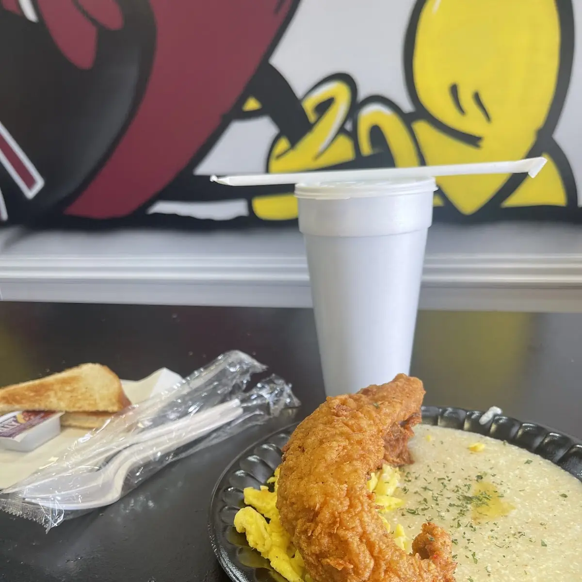 Fish and Grits with Blue Raspberry Kool-Aid