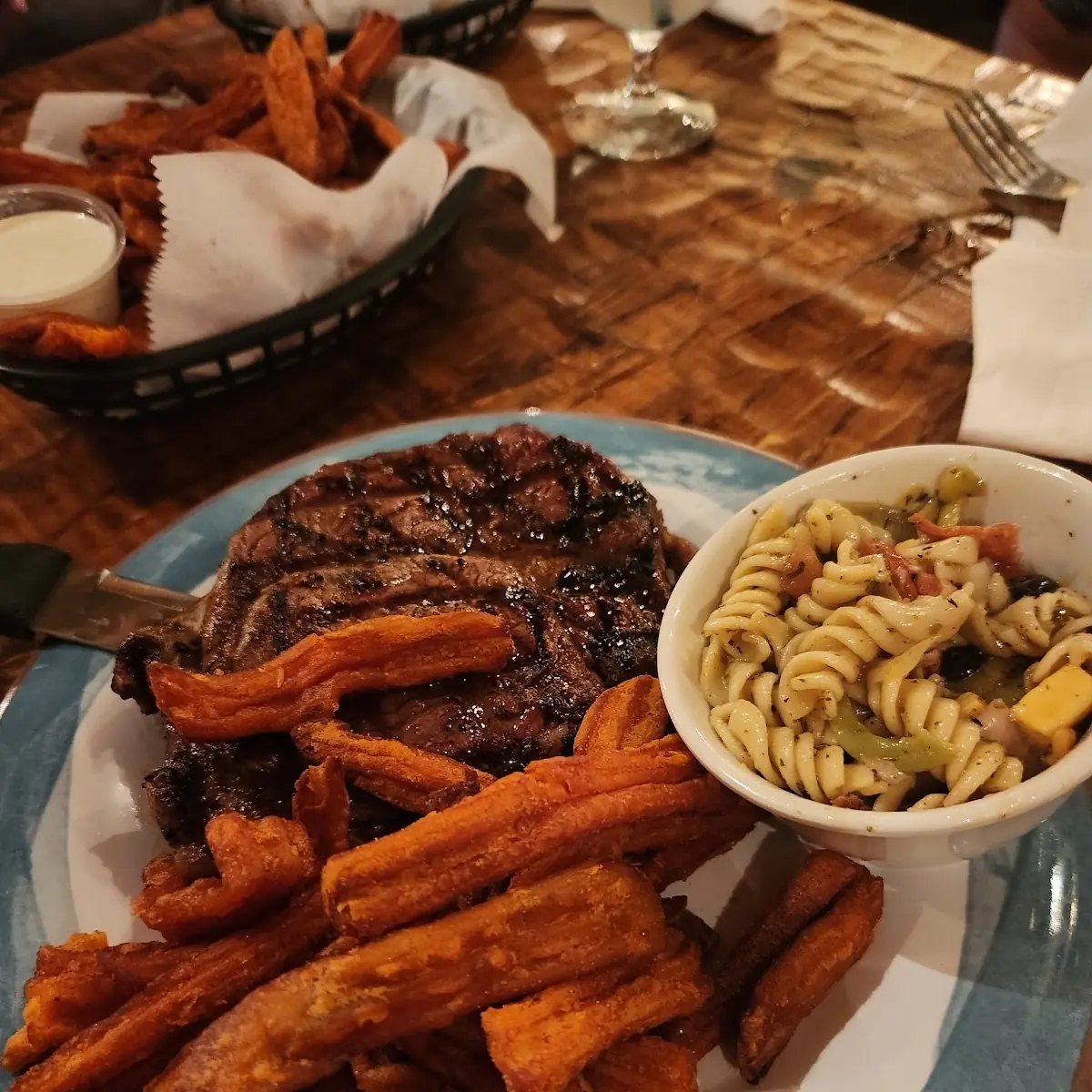 Rib Eye Steak Sweet Potato Fries