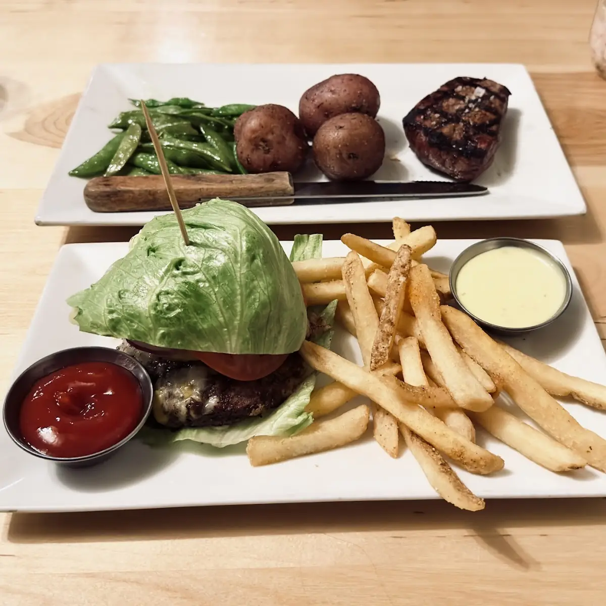 Burger with Lettuce Wrap