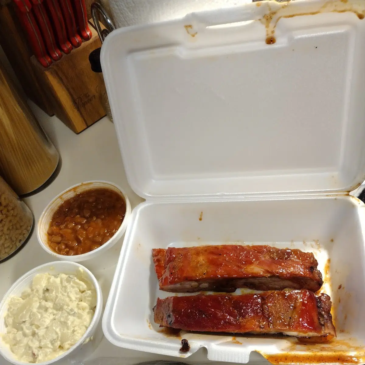 Potato Salad and BBQ Pulled Pork Baked Beans