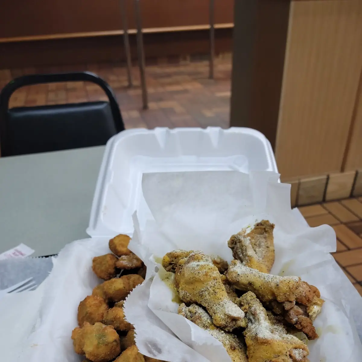Lemon Pepper Chicken Wings and Okra