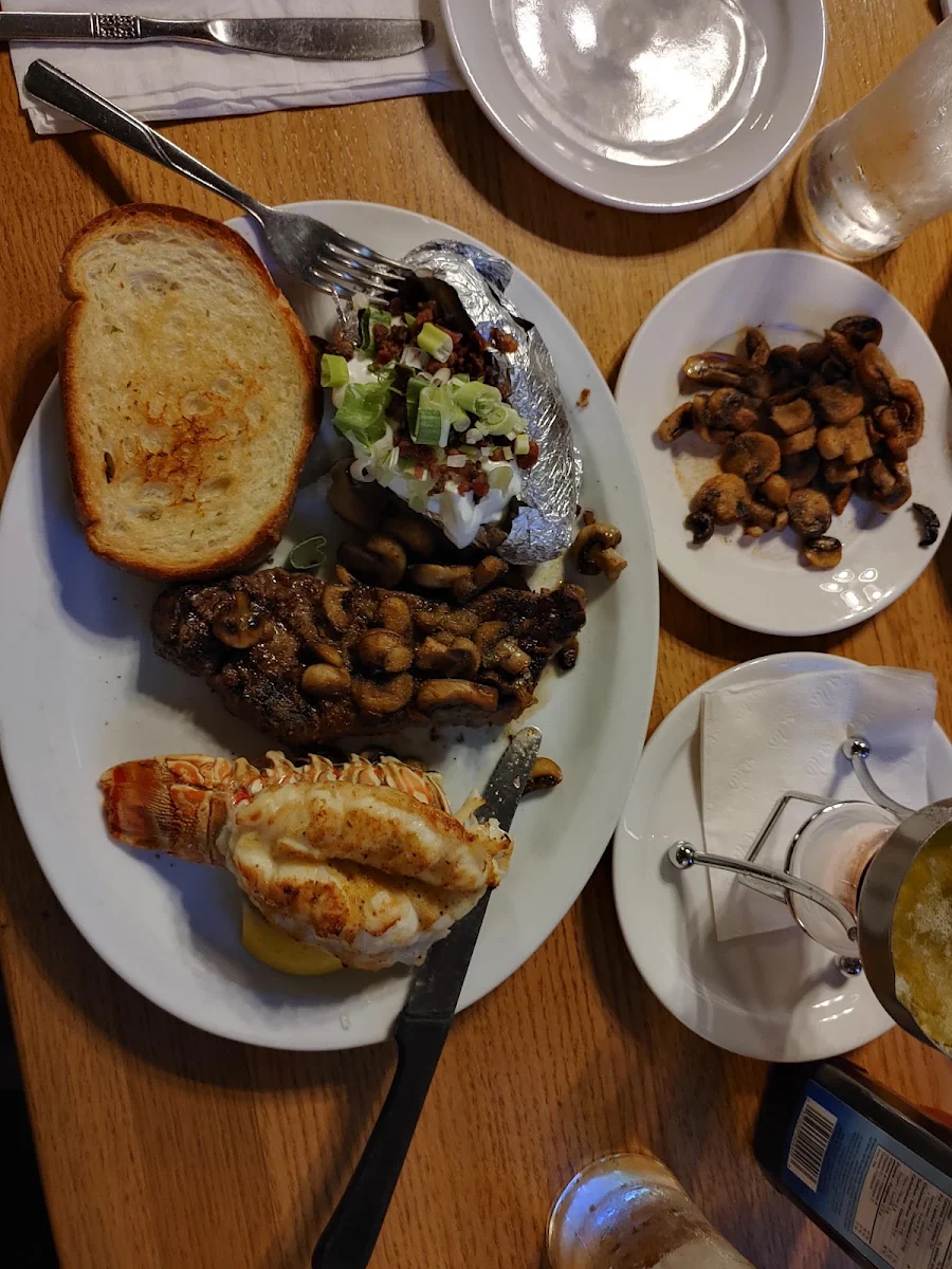 New York Steak with Baked Potatoes