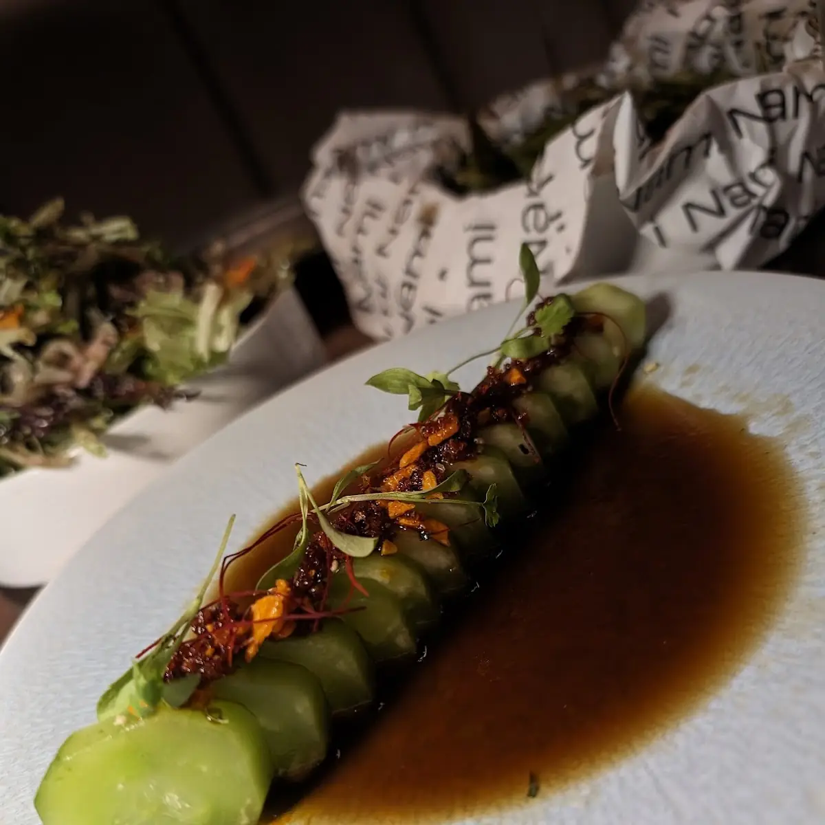 Smashed Cucumber Salad with Sauce