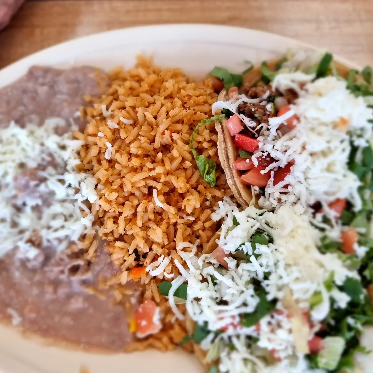 Enchilada and Chicken Taco Plate