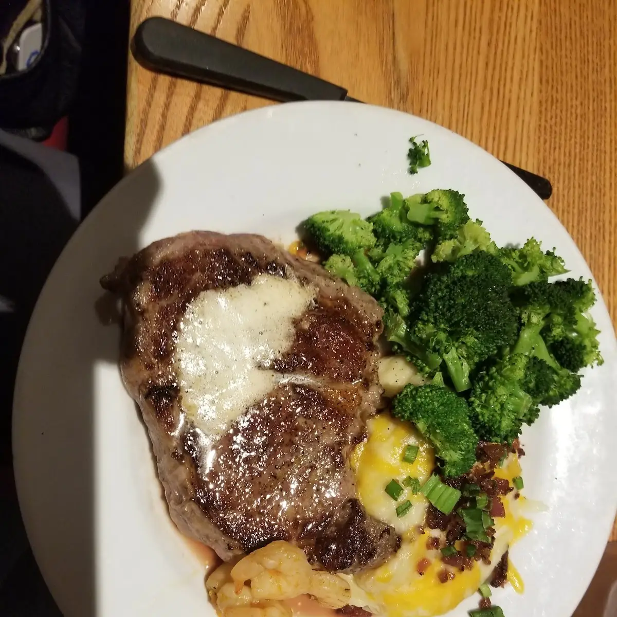 Steak Fully Loaded Mashed Potatoes and Broccoli