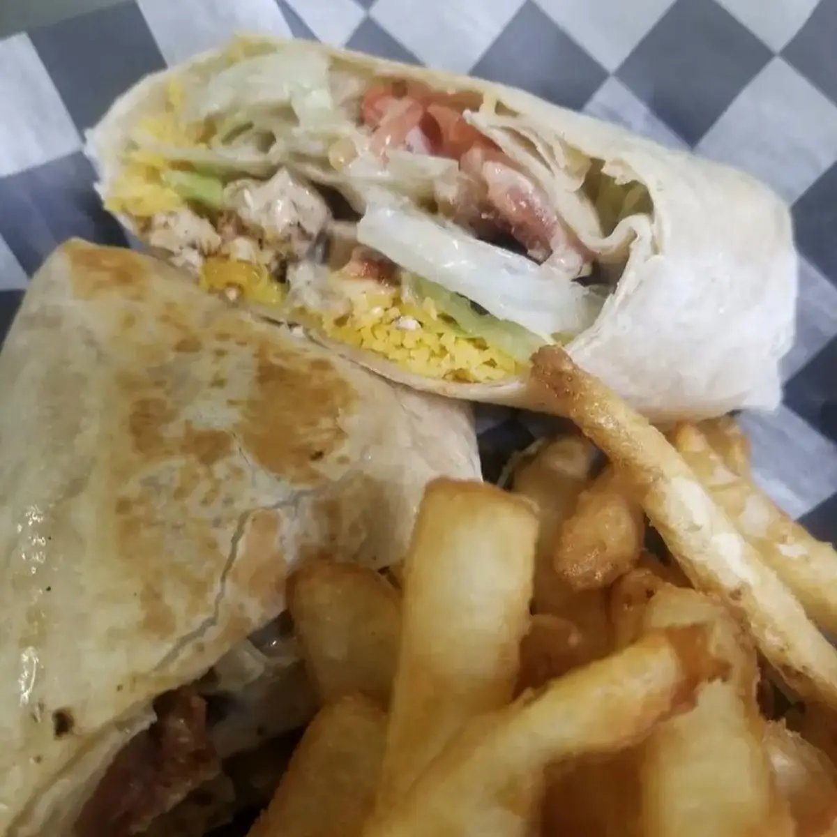 Chipotle Chicken Wrap and Fries