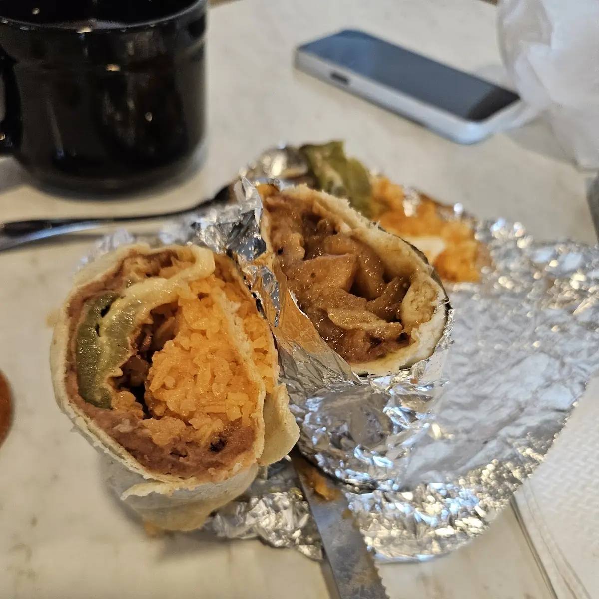 Chile Relleno and Chicharron Burritos