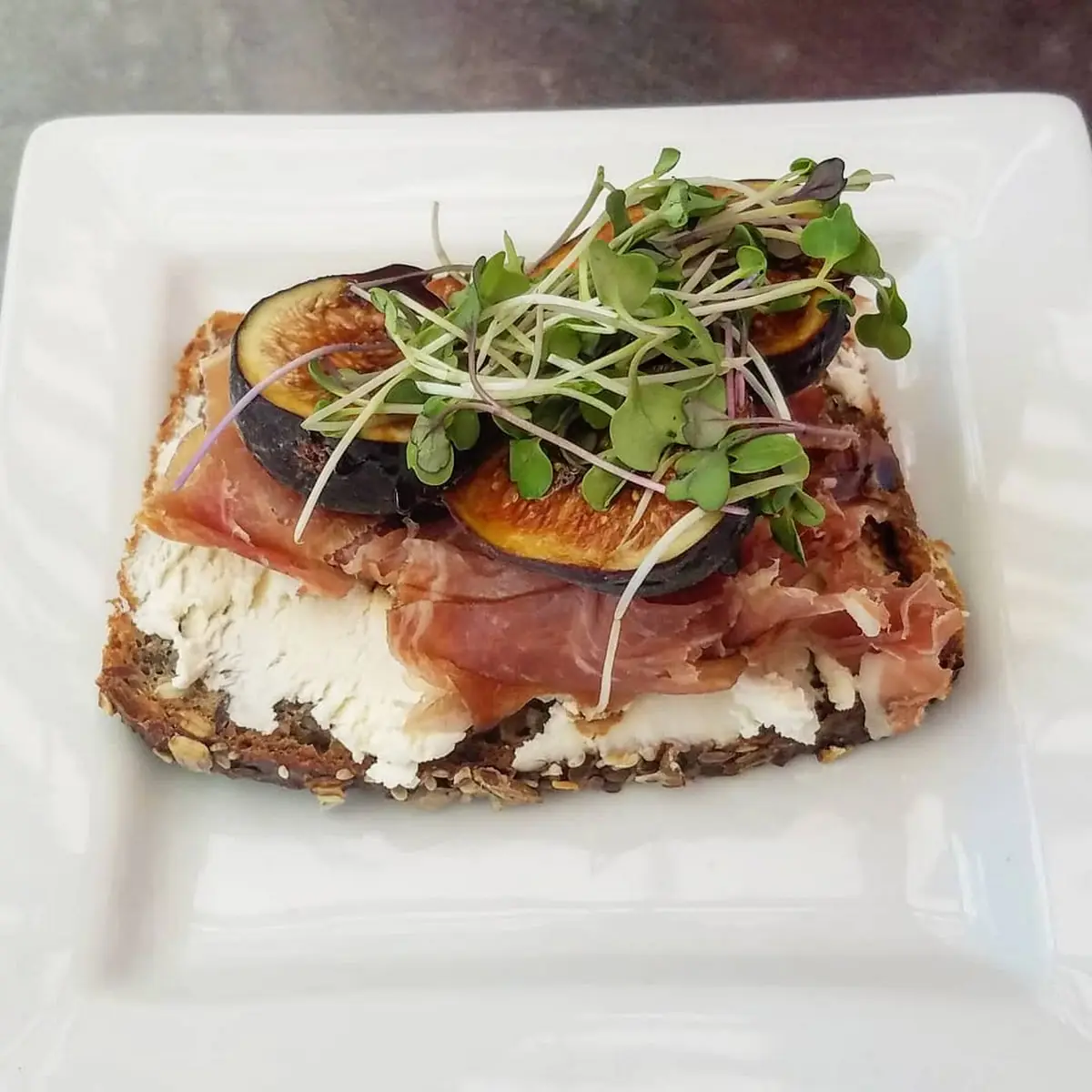 Prosciutto Fig Fromage Blanc and Reduced Balsamic Vinaigrette