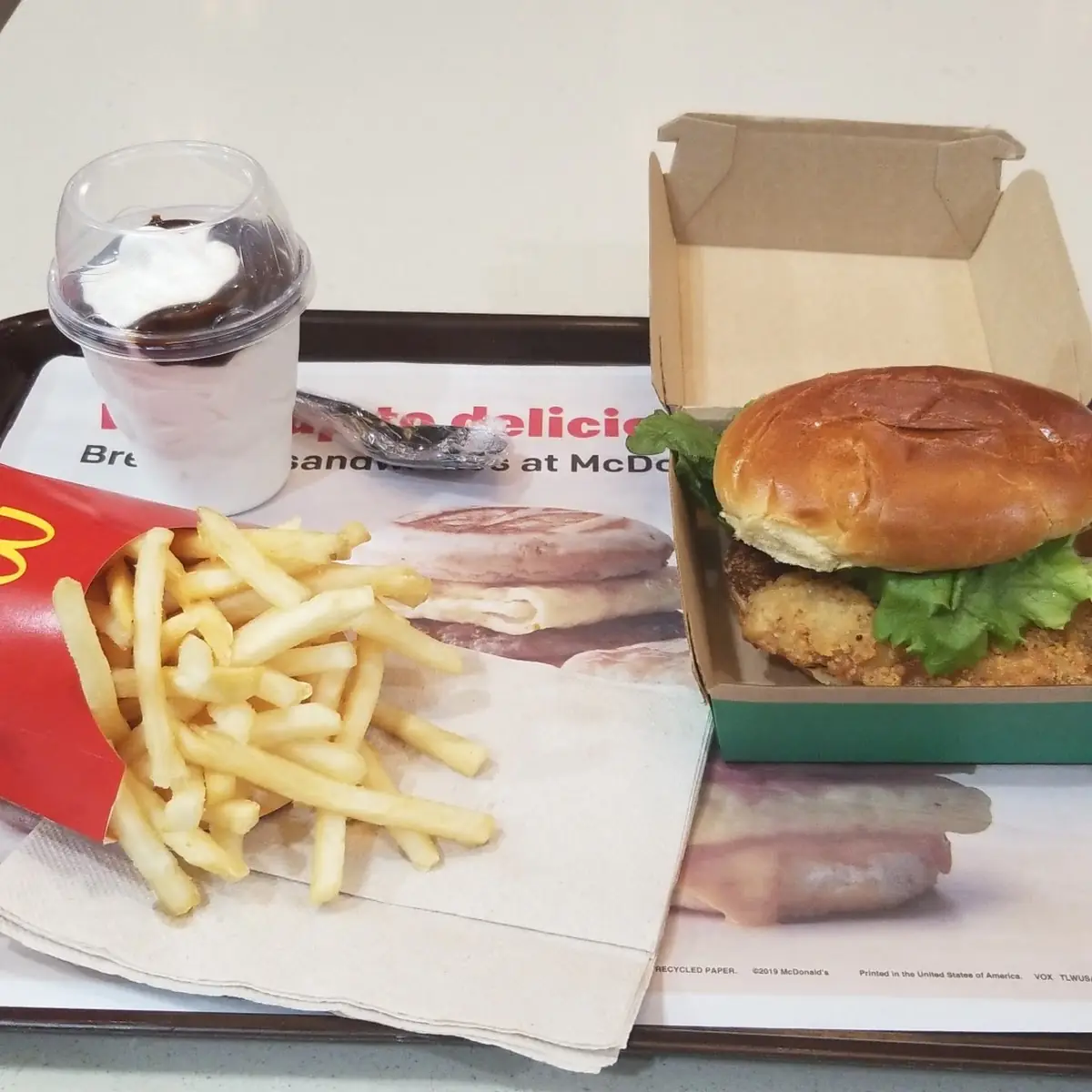 Chicken Sandwich Combo with a Sundae