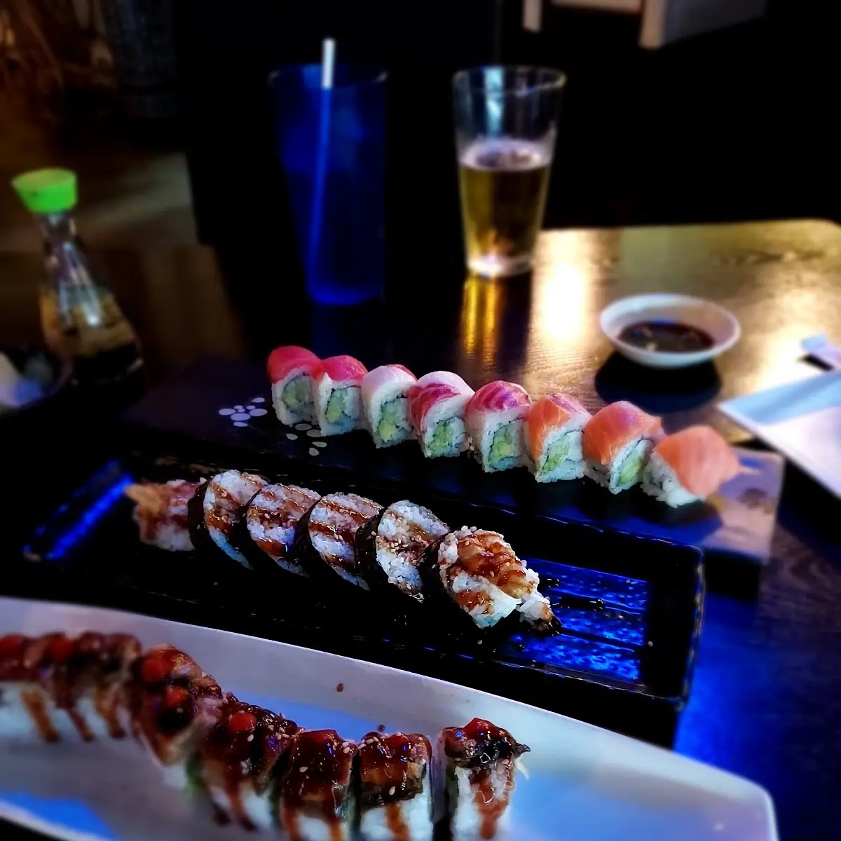 Rainbow Roll Spider Roll Dragon Roll Top Down