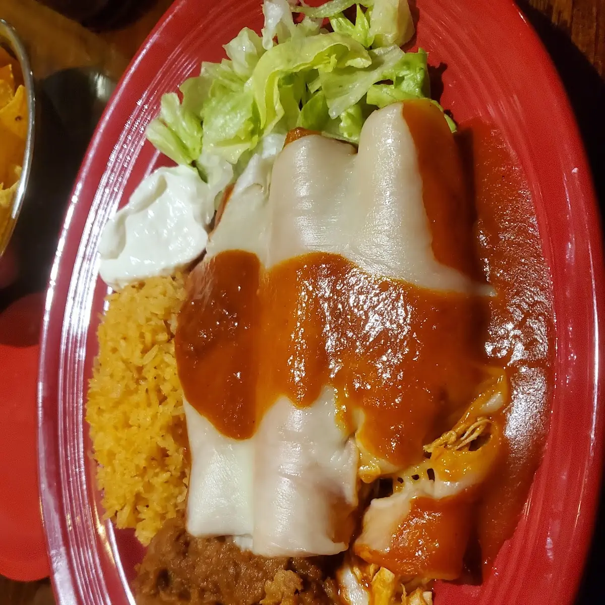 Chicken Enchilada Plate
