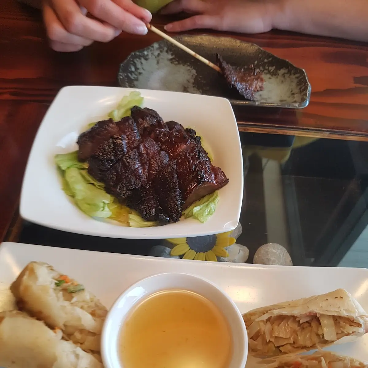 Short Ribs and Egg Roll