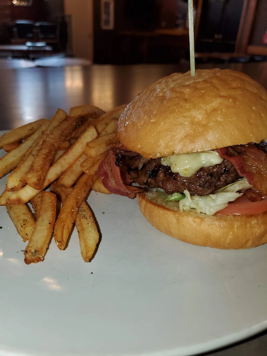Brie and Bacon Burger, Silver Fox Pub