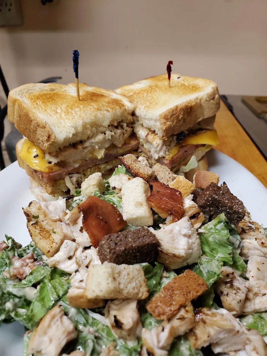 Fox Clubhouse Sandwich with Chicken Caesar Salad, Silver Fox Pub
