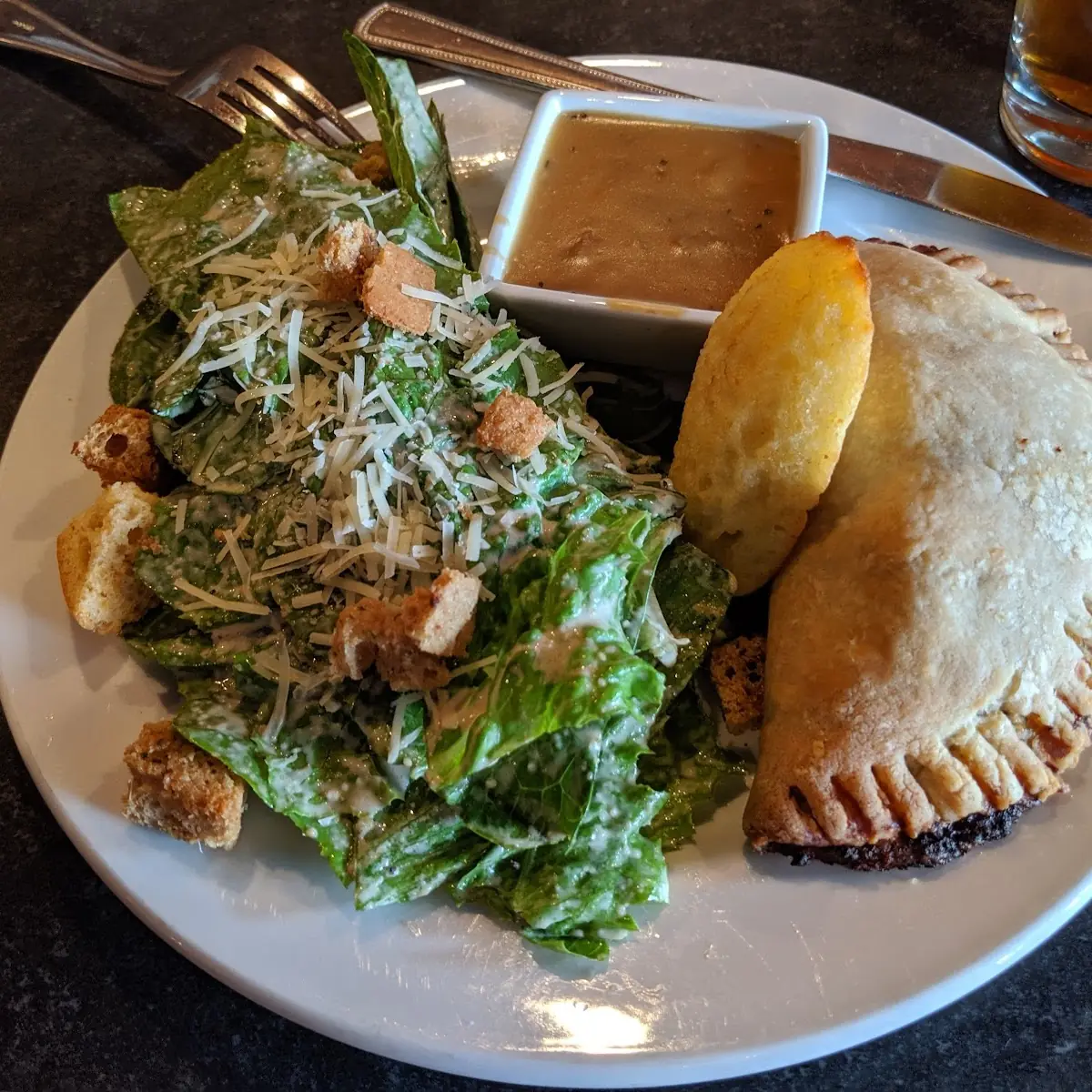 Pasty and Caesar Salad