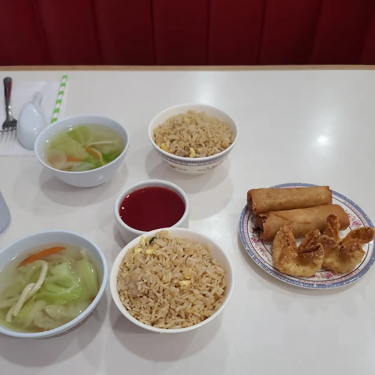 Fried Rice Egg Flower Soup Egg Roll