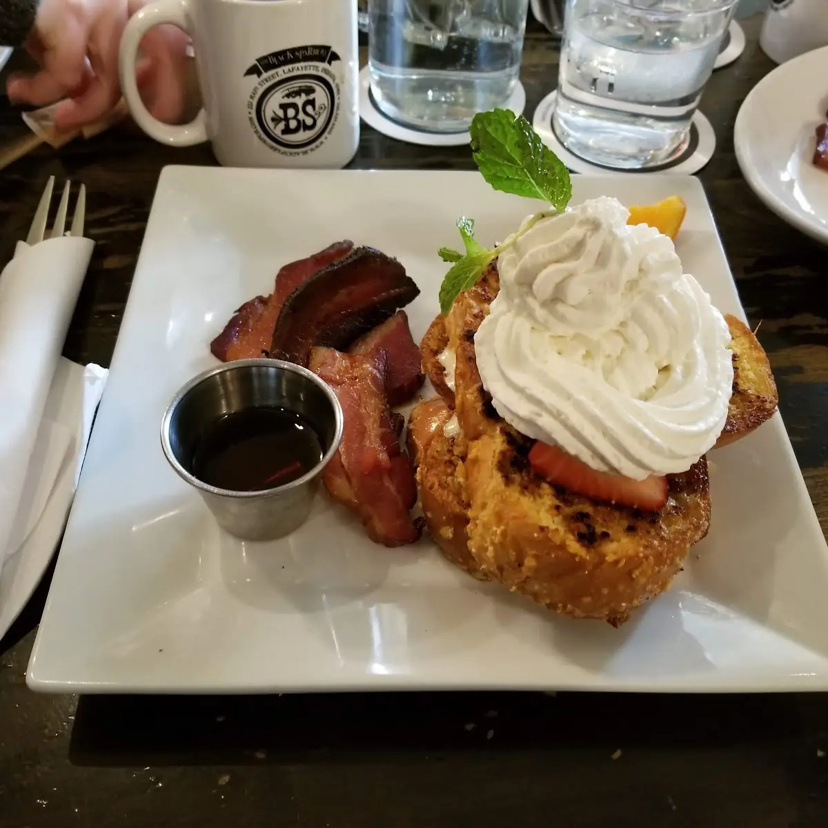 Hazelnut-Banana French Toast with Bacon