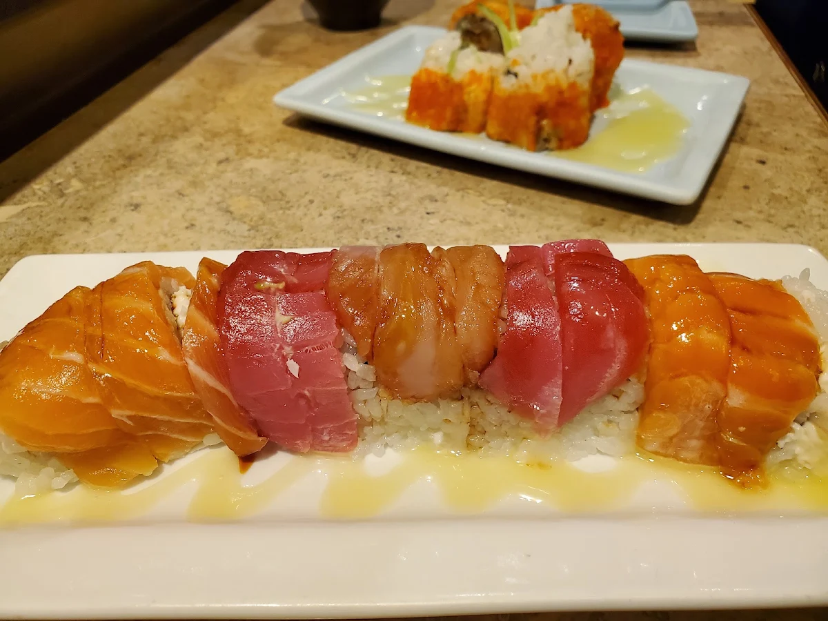 Rainbow Roll with Shrimp Tempura
