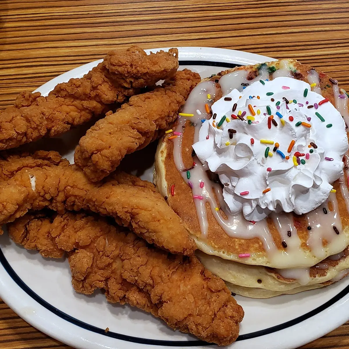 Chicken Tenders & Cupcake Pancakes