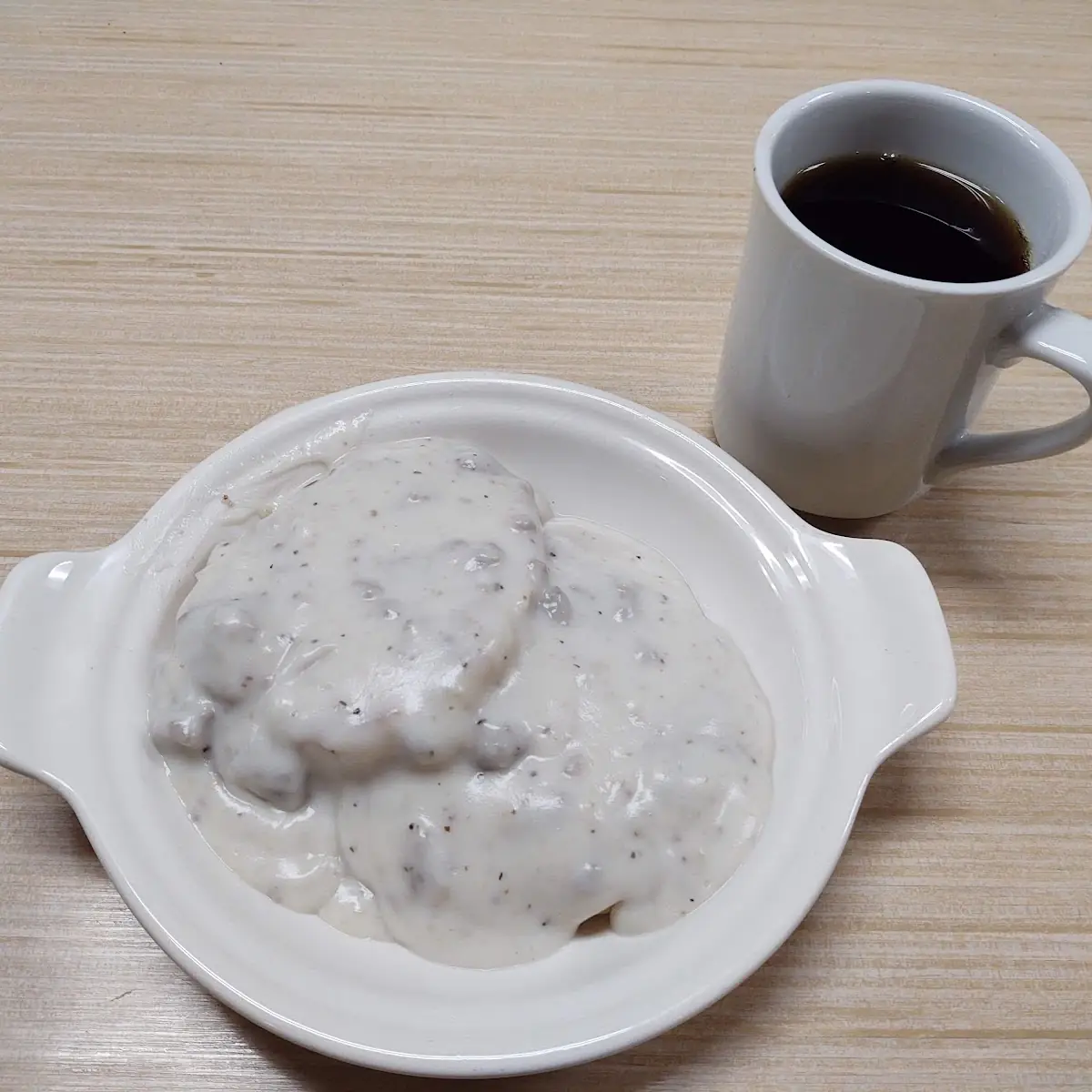 Sausage Gravy Biscuits and Coffee