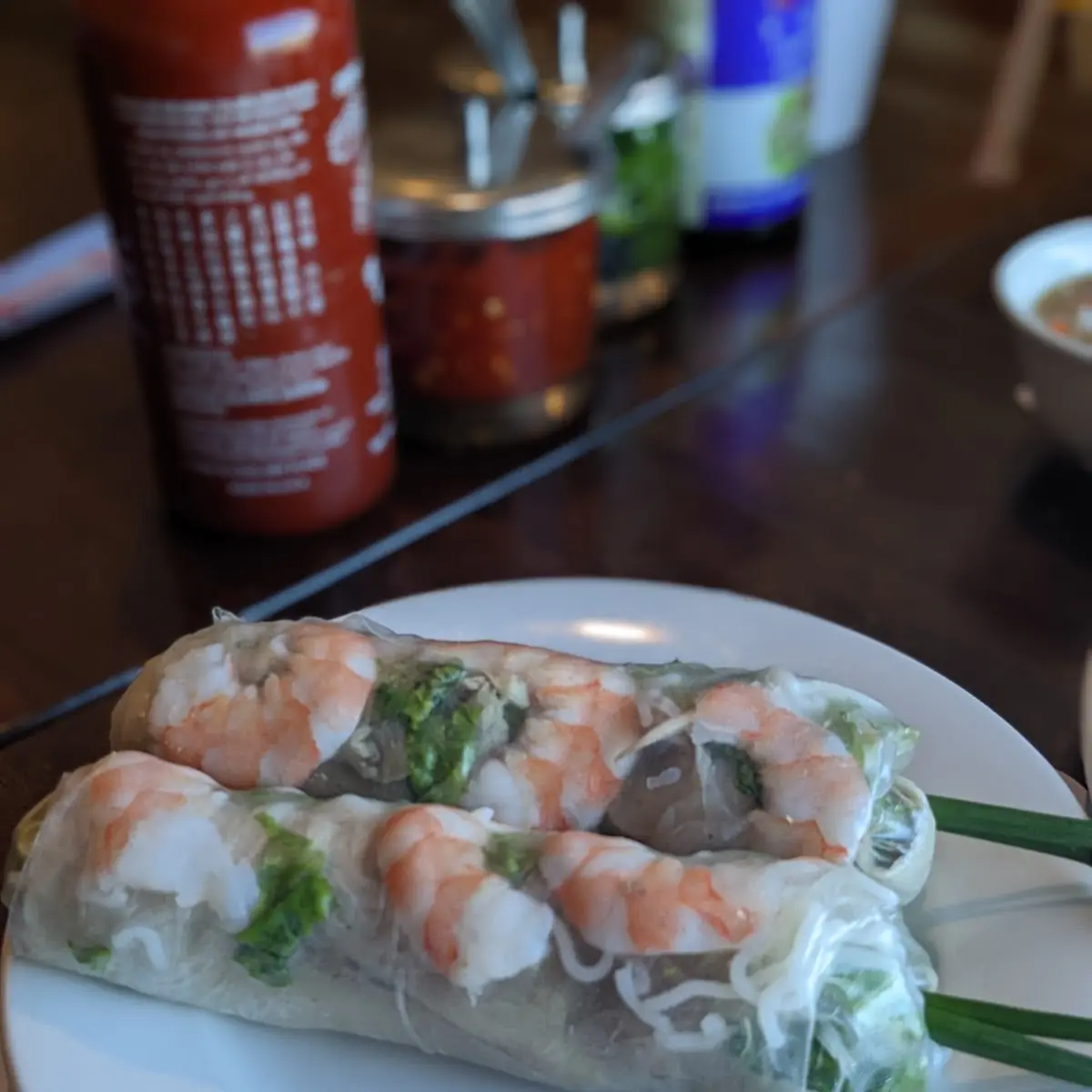 Shredded Pork Skin Rice Paper Rolls
