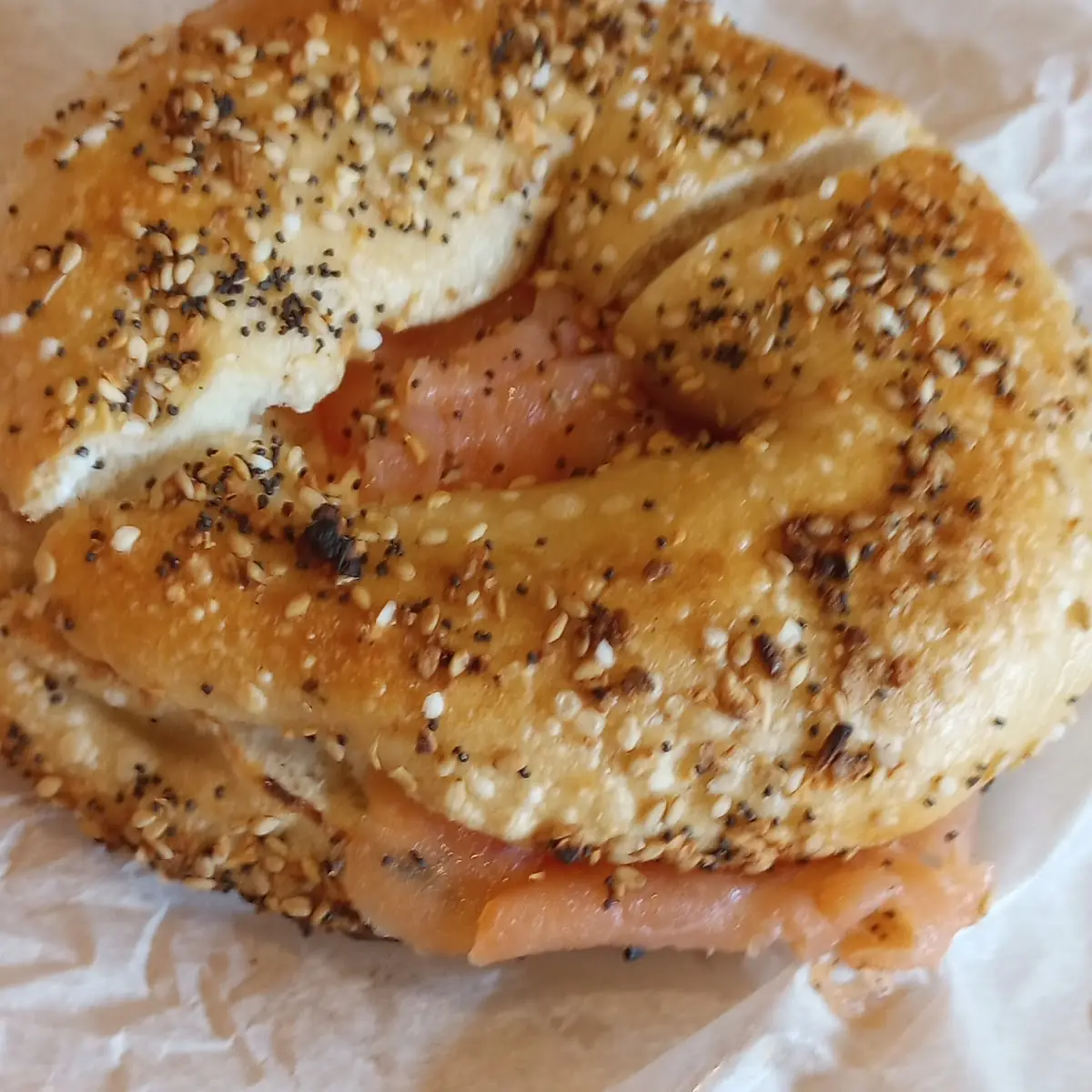 Everything Bagel with Lox and Cream Cheese