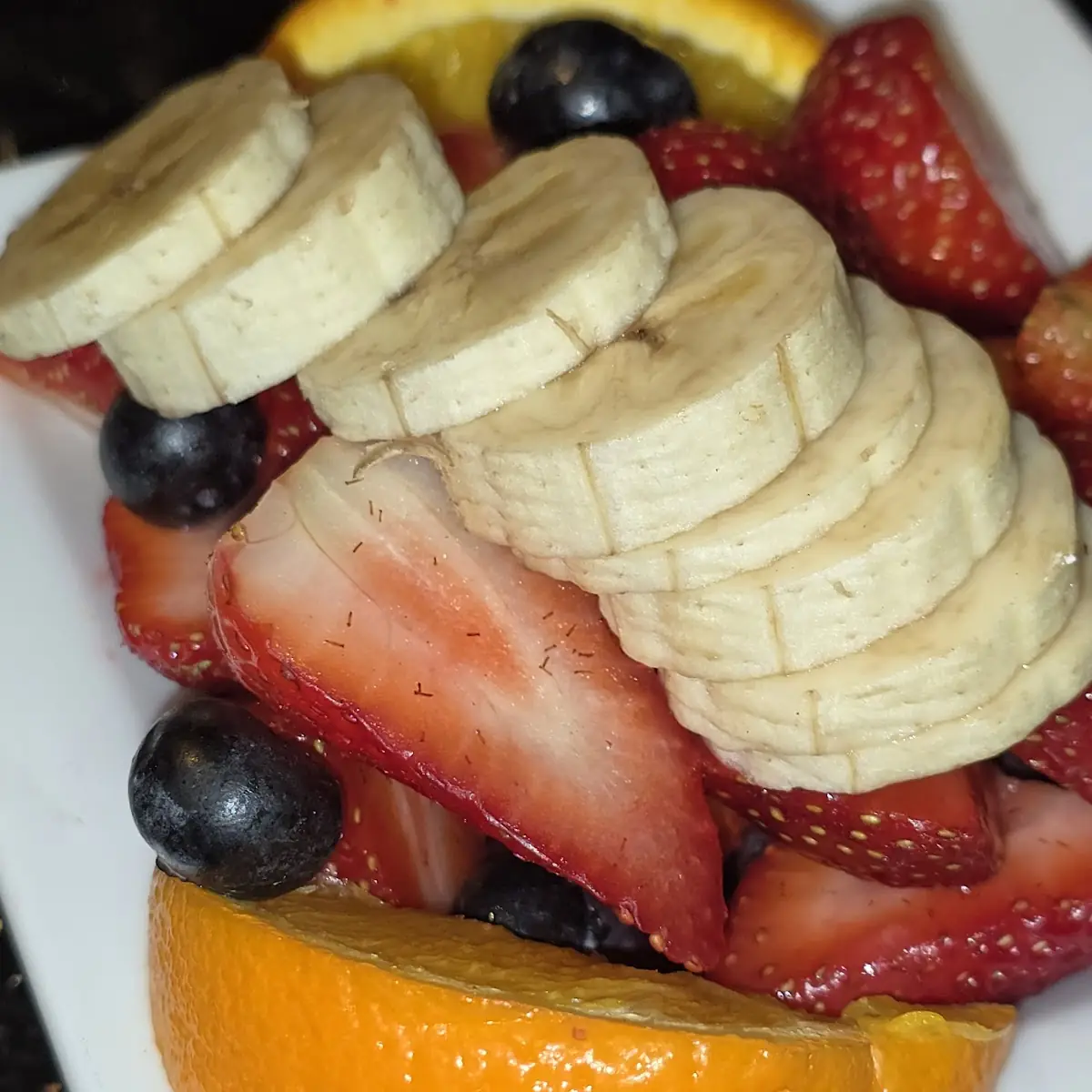 Scrambled Eggs and a Fruit Cup